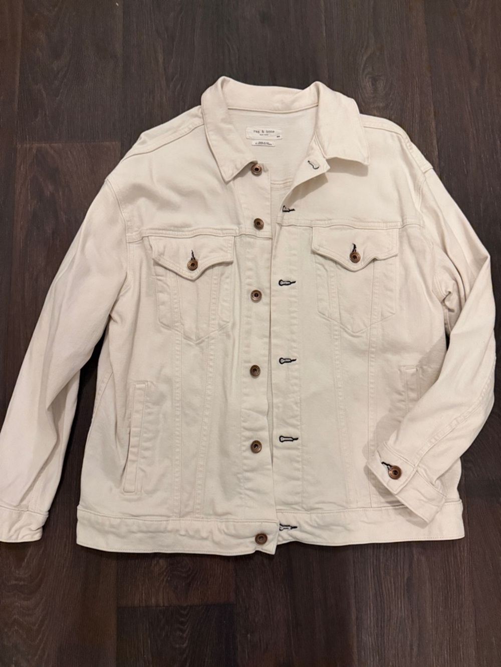 rag & bone Men's Cream Denim Shirt Jacket